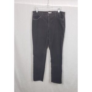Eileen Fisher Corduroy Pants Women Charcoal Gray Stretch 14 Casual Winter